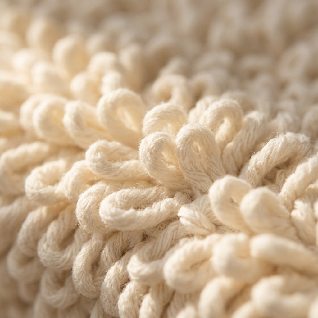 Close-up of the zero-twist cotton loop